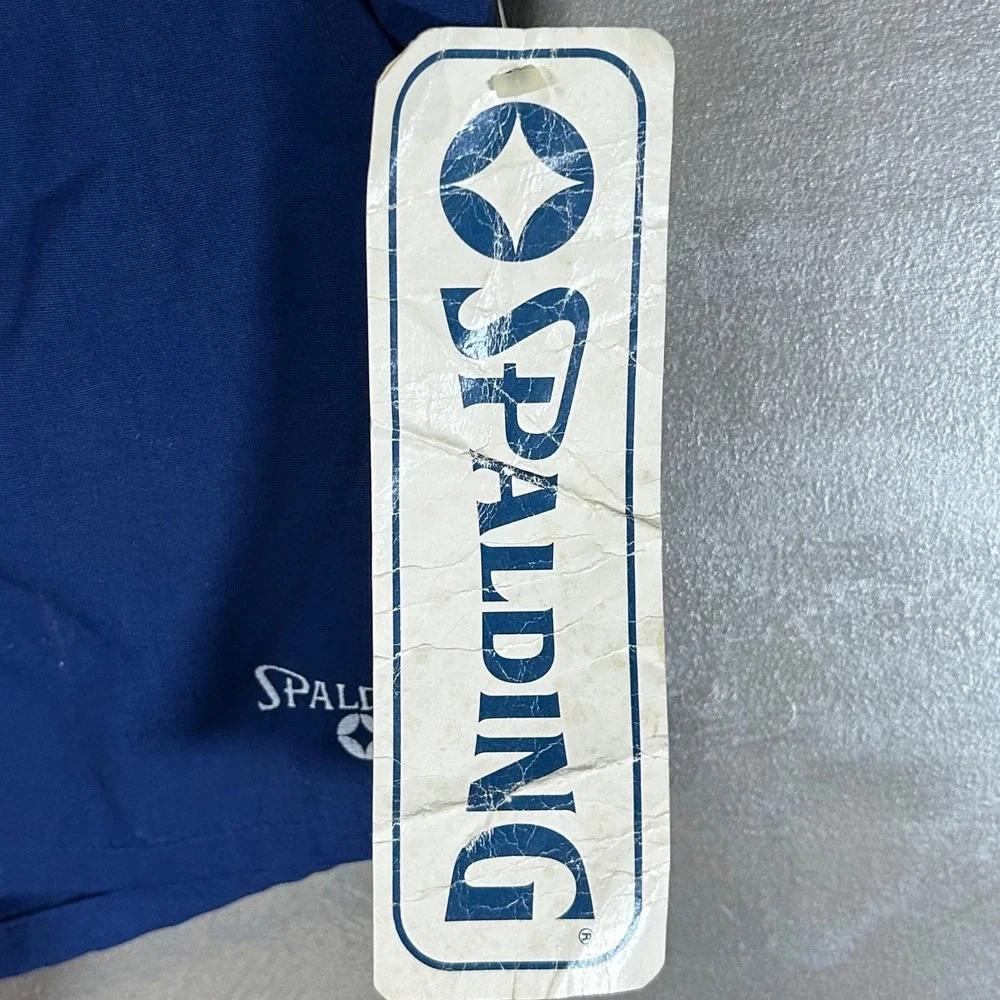 Vintage Spalding Decked Out Swim Trunks Navy Blue Athletic Shorts Mens Small